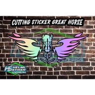 CUTTING STICKER GREAT HORSE HORSE HELMET MOTORCYCLE CAR VISOR STICKER