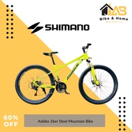 JAB.[Original]. Asbike 26er steel mountain bike, Shimano groupset, Mechanical disc brake Kenda tires