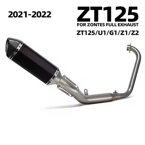 Moto Exhaust full System For Zontes ZT125 ZT155 Z1 Z2 U1 G1 2021-2024 Motobike exhaust 370mm Muffler