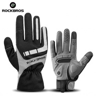 hotx【DT】 ROCKBROS Cycling Gloves Thermal Windproof Keep Warm Thick Sport Accessories