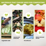 12L Compost Bin Recycle Composter Aerated Compost Bin PP Organic Homemade Trash Can Bucket Kitchen G