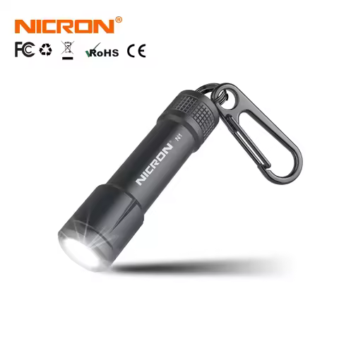 NICRON Micro Mini Flashlight Outdoor 100LM 24M 1xAAA Battery 10Hours Key Chain Light Lamp Waterproof