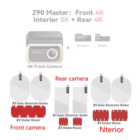 for DDPAI Dash Cam Z90 Master / z90 pro Static Sticker for DDPAI Dash Cam Z90 Master HD Soft Nano-co