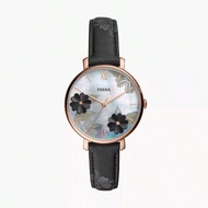 Fossil Women Quartz Leather Analogue Watch, Mother-Of-Pearl Dial/Stainless Steel Case/Glass Lens, ES