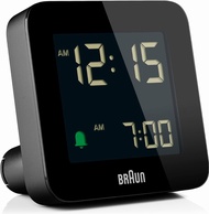 Braun Digital Alarm Clock with Snooze Negative LCD Display Quick Set Crescendo beep Alarm in Black M