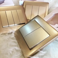 Gold 2 way Light Switch - 2 Gang, 3 Gang, 4 Gang