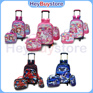 [READY STOCK] 3 In 1 Detachable Big Size 3D Cartoon Trolley 6 Wheels Primary Students School Bag Beg Sekolah Rendah Roda