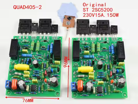 2PCS QUAD405-2 Amplifier Board Stereo 2.0 100W*2 Audio Amplifier Finished Board G7-012