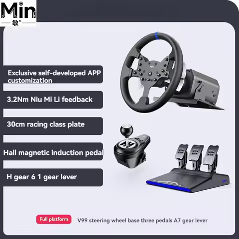 PXN V99 Force Feedback Steering Wheel 270/900° Switch for Euro Truck Simulator 2 Horizon 5 PC PS4 PS