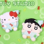 雙子星 蠟筆小新 小白 小葵 化妝袋 耳機包 收納袋 銀包 散紙包 生日 禮物 公仔  melody kuromi keroppi xo hello kitty 玉桂狗 布甸狗 蛋黃哥 little 