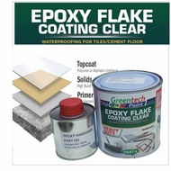 Epoxy Flake Clear Coat ( WITH HARDENER ) 1L / FOR FLAKE COLOUR EPOXY /Flake Clear Coating ( GREENTECH )