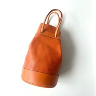 DEUX de Delvaux橘色真皮手提大水桶包F88 vintage