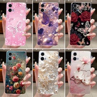 For Motorola Moto G34 Case XT2363-2 XT2363-3 Fashion Butterfly Flowers Clear Soft Silicone Jelly Pho