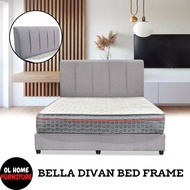 OL HOME Bella Fabric Divan Bed Frame W/Mattress Add-On