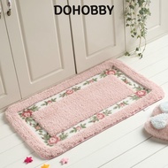 DOHOBBY 1 Pcs Flower Rug, Non-Skid Pink Pink Rug, Easy To Use 16*24Inch Microfiber Absorbent Floral 
