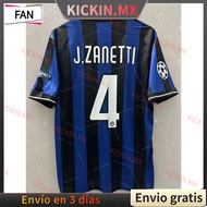 09-10 Inter Milan Home J.ZANETTI SNEIJDER MILITO ETO'O High Quality Retro Football Jersey For Fans--