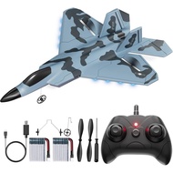Pesawat RC, Pesawat Kawalan Jauh, Drone untuk Kanak-Kanak dan Pemula F-22 Glider Fighter Jet, Sedia 