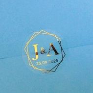 Custom Transparent sticker Hot Stamping sticker - Gold & Silver & Rose Gold Shining Sticker | Thank 