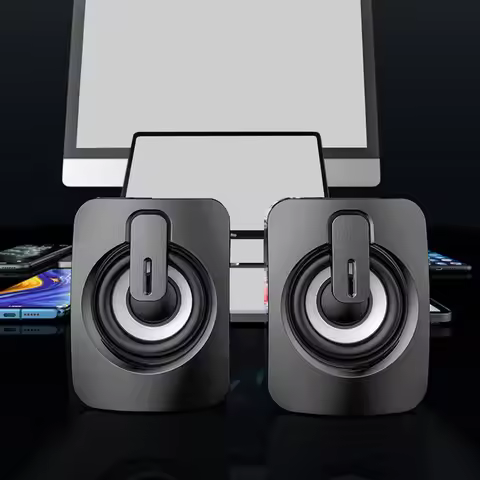 1 pair Speaker Desktop Mini Sound Portable Wireless Stereo Halloween Christmas New Year Gaming Speak