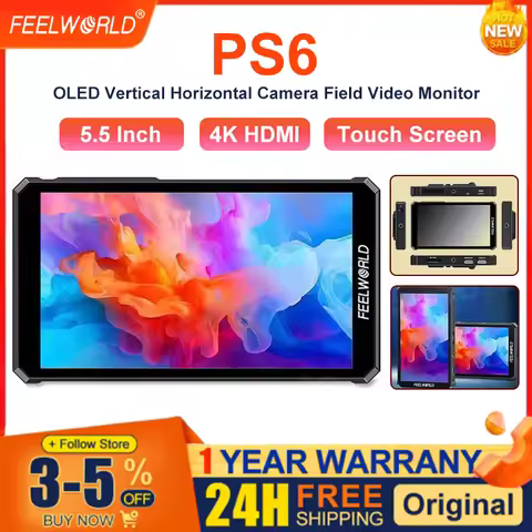 FEELWORLD PS6 5.5 Inch Touch Screen 4K HDMI Monitor OLED Vertical Horizontal Camera Field Video Moni