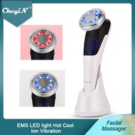 CkeyiN EMS LED Light Facial Beauty Machine Hot Cool Compress Face Lifting Anti Aging Wrinkles Remova