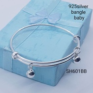 (SH061BB)Original 925silver bangle cut simple for baby(gelang tangan  bayi atau budak)