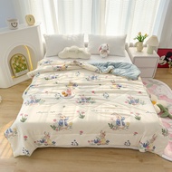 Moon Home Mall ผ้าห่มเย็นสบาย 5/6.5ฟุต ฤดูร้อนเส้นใยถั่วเหลืองถูกแช่เย็นโดยเครื่องปรับอากาศฤดูร้อนผ้