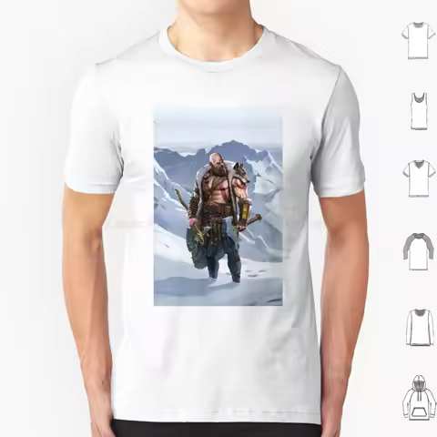 God Of War Ragnarok Kratos T Shirt 6xl Cotton Cool Tee God Of War Ragnarok Atreus Tyr Mimir Norse Kr