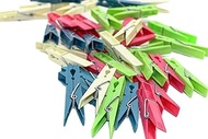 RMB® Set of 80 Clothes Pegs Colourful Plastic Weatherproof