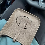 hermes mini evelyne 大象灰銀扣