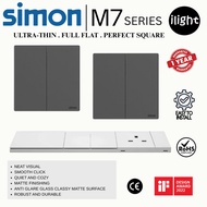 Simon M7 AIR Ultra Thin Square Wall Switch Socket 20A 2 WAY USB TYPE-C Fast Charging CAT6 DATA Plati