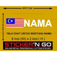 CUSTOM STICKER CUTTING NAMA RALLY DESIGN + BENDERA
