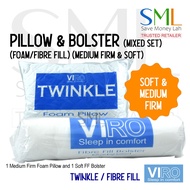 Mixed Medium Firm & Soft - Pillow with Bolster Set / or 2pcs Pillows Set / or 2pcs Bolster Set