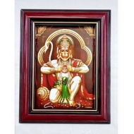 Hanuman Photo Frame with Glass Small Size Frame Pancha Mukhi Hanuman Picture