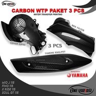 Carbon Package 3PCS mio j 115 fino 115 x ride 115 soul gt 115 Exhaust Shield+Fan COVER+CARBON FILTER BOX