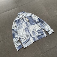 เสื้อเชิ้ตผู้ชายผ้าไหมบางแขนยาวลายดอกไม้พิมพ์ลายเกล็ดหอย Kith Washed Paisley ทรงหลวม สไตล์เมือง ฤดูร