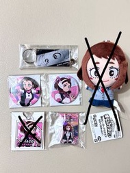 Set出:日版我的英雄學院麗日御茶子眼睛掛飾+襟章兩個+亞克力吊飾兩個+我的英雄學院努努公仔掛飾vol.11 麗日款式