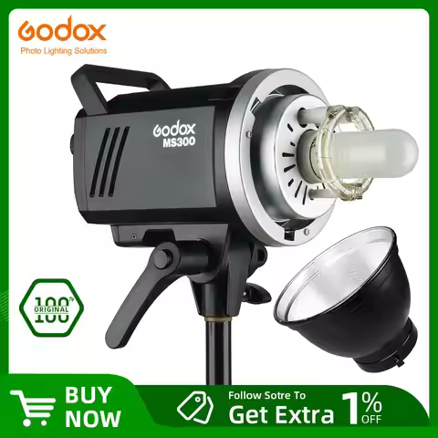Godox 200W MS200 or 300W MS300 Studio Flash 2.4G Built-in Wireless Receiver Lightweight Compact and