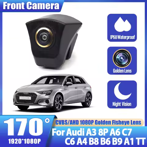 170° AHD Fisheye Car Front View Camera For Audi A3 8P A6 C7 C6 A4 B8 B6 B9 A1 TT MK2 A8 D3 Q7 4L Q3 