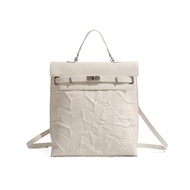 [Cuvea Korres] Korean Version High-End Fashion All-Match Backpack 2025 Pleated Travel Backpack