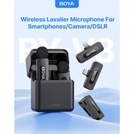 BOYA V30/V3/V3 combo Wireless Lavalier microphone w/ChargingCase Ip/Android Portabe clip on mic for 