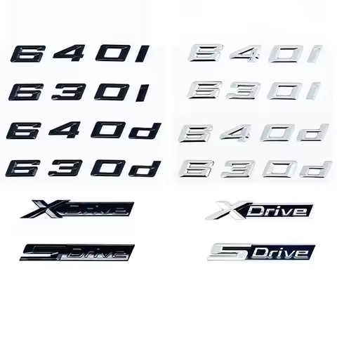 Glossy Black ABS Alphanumeric Badge for BMW E63 E64 F06 F12 F13 G32 - 630i 630d 640i 640d XDrive SDr