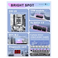 X99 U9 Motherboard for Xeon E5 2630 V4 CPU LGA 2011-3 C612 Architecture Supports TPM2.0, 4 Channels 