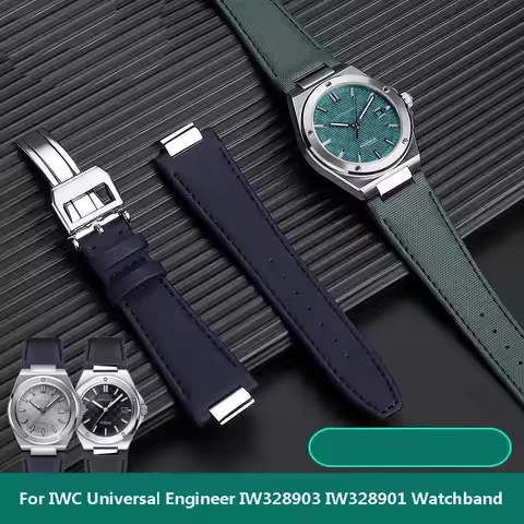 For IWC Universal Engineer Bracelet Series IW328903 IW328901 Modified Nylon Leather Bottom Watchband