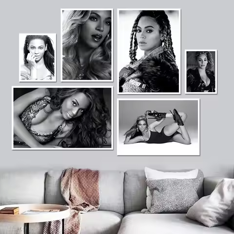 Beyonce Poster Super Music Singer Star Canvas Posters and Prints Photo Portrait Pictures Bar Hotel C