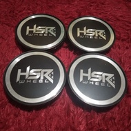 Dop center velg logo HSR. Variasi datar hitam diameter 7cm