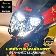 Ktm Rc 200 390 - 6500k White LED Headlight Bulb 1X Low Beam / 1X High Beam - H1 H4 H7 H8 H9 H11 HS1 