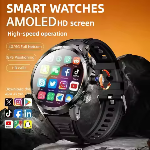 32GB+256GB H19 Smart Watch 4G LTE Full Netcom Android Smartwatch 900W Rotating Camera GPS WIFI Googl