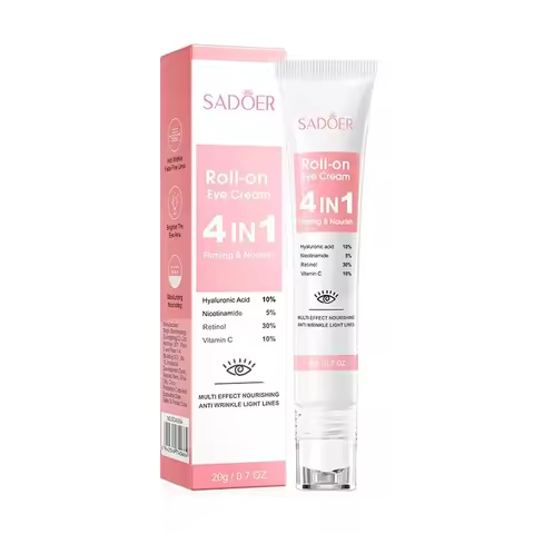 SADOER 4in1 Roll-on Moisturizing Eye Cream Anti Dark Circles Eyes Bags Firming Moisturizing Eye Seru
