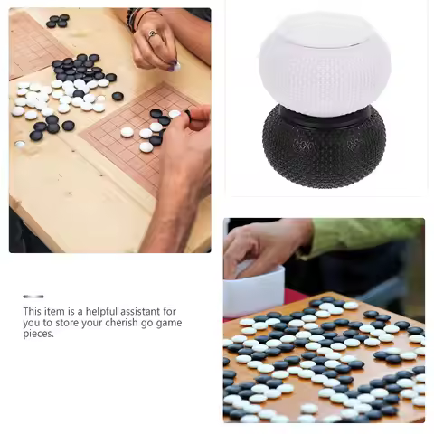 2Pcs Chess Piece Storage Boxes Sturdy Lightweight Plastic Go Chess Can for Student Worker Travel Por